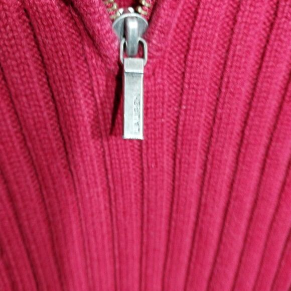 Lauren Ralph Lauren Women’s Sweater Sz XL Red Chunky Knit 1/4 Zip Heavyweight - Picture 4 of 9